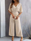 V-Neck Wide Leg Jumpsuit