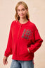 BiBi Christmas Theme Fleece Buttoned Top with Pockets