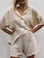 Crochet Button Up Top and Shorts Set