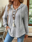 Casual Ribbed Button Detail Hoodie