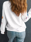 Halloween Pumpkin Lantern Sequin Patched Sweatshirt
