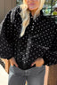 Polka Dot Snap-Button Sweatshirt