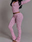 Zip Up Long Sleeve Top and Pants Set
