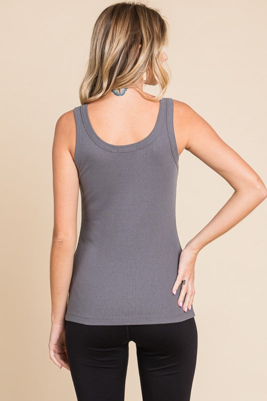 Culture Code Full Size Ribbed Scoop Neck Tank