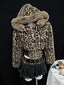 Leopard Faux Fur Hooded Outerwear