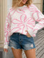 Flower Crew Neck Long Sleeve Sweater