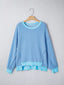 Twisted Rib Uneven Hem Drop Shoulder Loose Knit Top