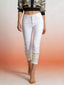 Full Size Lace Trimmed Capri Jeans Plus Size