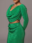 Ruched Cowl Neck Top and Maxi Skirt Set