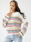 Striped Round Neck Dropped Shoulder Sweater