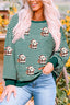 Striped Santa Round Neck Christmas Sweatshirt