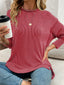 Side Slit Round Neck Dropped Shoulder Sweatshirt