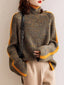 Contrast Trim Turtleneck Long Sleeve Sweater