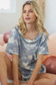 BiBi Tiedye Printed Rib Knit Top with Pocket