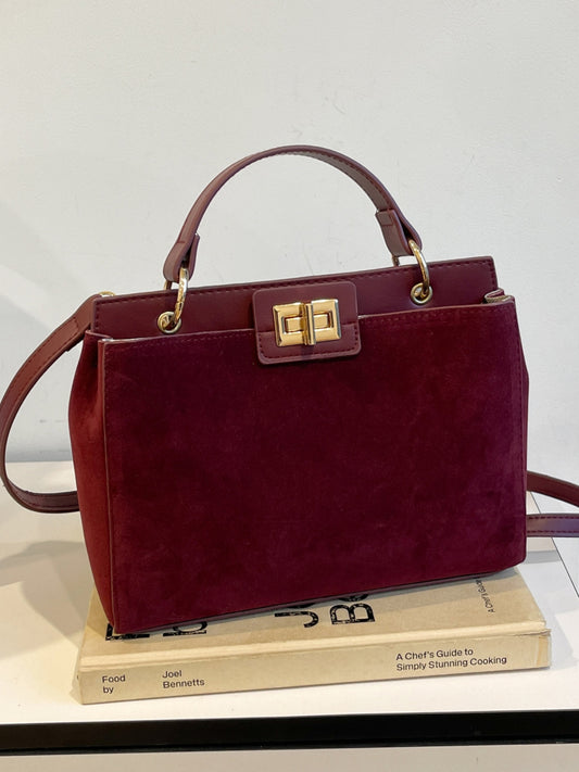 Solid Color Handbag with Removable Strap