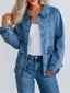 Button Up Raglan Sleeve Denim Jacket
