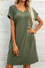 Scoop Neck Short Sleeve Pocket Dress