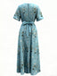 Floral Surplice Short Sleeve Dress
