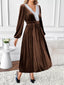 Velvet A-Line Dress with Lace Trim