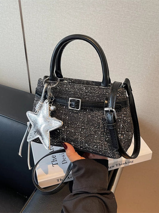 Texture Star Charm Crossbody Bag