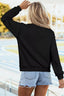 Rhinestone Ghost Exposed Seam Mock Neck Halloween Sweatshirt