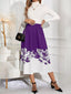 Floral Print A-Line Midi Skirt