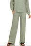Zenana Soft Melange Long Sleeve Tee & Pants Set