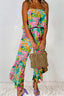 Ruffled Printed Tube Jumpsuit