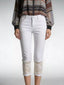 Full Size Lace Trimmed Capri Jeans Plus Size