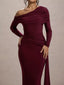 One-Shoulder Ruched Maxi Dress