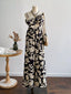 Floral Print Bowknot Wide Leg Jumpsuit