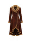 Vintage Style Suede Sherpa Trimmed Overcoat