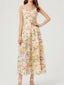 Floral Lace Sleeveless V-Neck Midi Dress