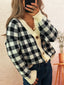 Plaid Button-Down Cardigan