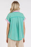 Mittoshop Color Block Henley Short Sleeve Polo Shirt