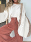 Openwork Batwing Sleeve Sweater
