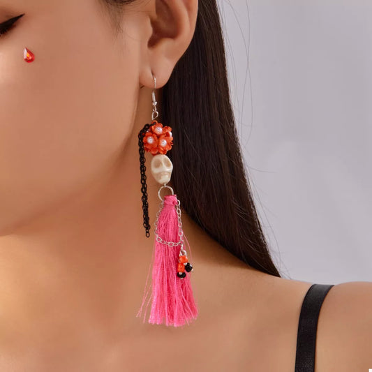 Halloween Ghost Tassel Drop Earrings
