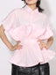 Ruffle Peplum Button-Down Shirt