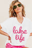 BiBi Metallic Letter Short Dolman Sleeve Top