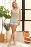 ADORA Color Block V Neck Tank Top