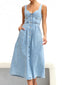 Sweetheart Neck Wide Strap Denim Dress
