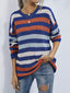 Striped Knit Round Neck Sweater