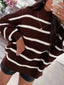 Striped Turtleneck Long Sleeve Sweater