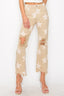 RISEN Full Size High Rise Star Printed Frayed Hem Jeans