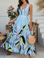 Devine  Printed Sleeveless Maxi Dress
