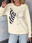 Bow Round Neck Dropped Shoulder Sweatshirt
