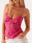 Embroidered Sequin Tie Back Cami