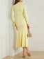 Button-Down Flounce Sleeve Sweater Dress