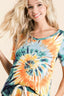 BiBi Tie Dye Print Jersey Knit Top