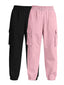 2 Piece Elastic Waist Cargo Pants